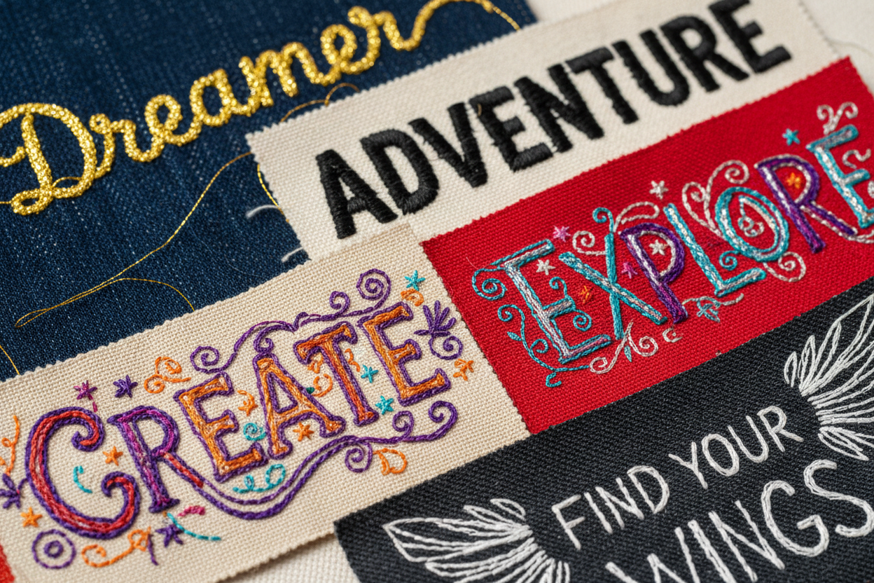 embroidery design written 